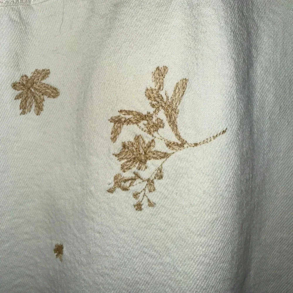 ZARA cropped denim embroidered jacket overshirt - Picture 9 of 10